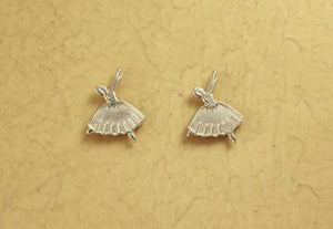 Tiny Silver Ballerina Magnetic Non Pierced Clip Earrings - Laura Wilson Gallery 