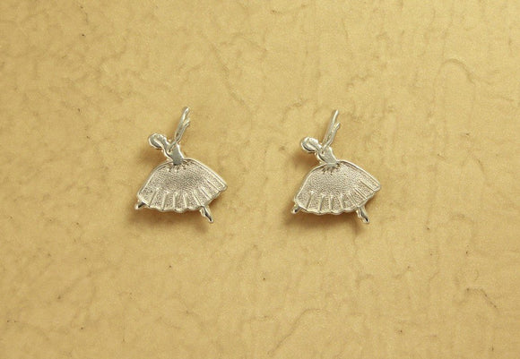 Tiny Silver Ballerina Magnetic Non Pierced Clip Earrings - Laura Wilson Gallery 