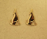 Gold Coyote Magnetic Clip Non Pierced Earrings - Laura Wilson Gallery 