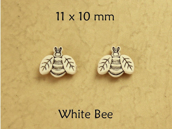 Children's White Bee Cute Magnetic Earrings - Laura Wilson Gallery 
