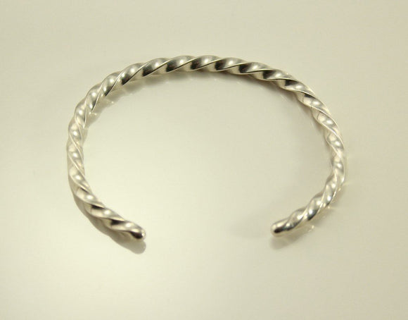 Vintage Sterling Silver Twisted Wire Cuff Bracelet - Laura Wilson Gallery 