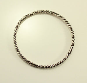 Vintage Sterling Silver Twisted Wire Bangle Bracelet no 11 - Laura Wilson Gallery 