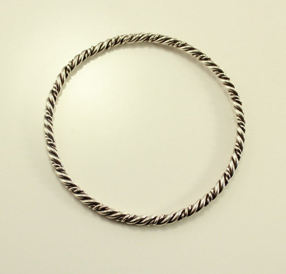 Vintage Sterling Silver Twisted Wire Bangle Bracelet no 11 - Laura Wilson Gallery 