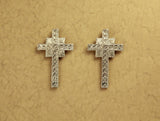 Magnetic Silver Cross Clip Non Pierced Earrings - Laura Wilson Gallery 