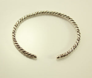 Vintage Sterling Silver Twisted Wire Cuff Bracelet no 7 - Laura Wilson Gallery 
