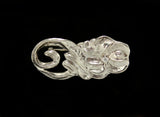 Handmade Sterling Silver Floral Pin in Chasing and Repousse Style - Laura Wilson Gallery 