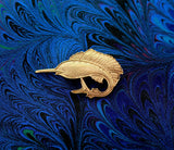 14 Karat Gold Plated Magnetic Swordfish Tie Pin Clip or Tack - Laura Wilson Gallery 