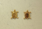 14 Karat Gold Plated Turtle Magnetic or Pierced Earrings - Laura Wilson Gallery 