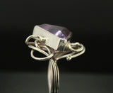 Faceted Amethyst and Sterling Silver Wire Ring - Laura Wilson Gallery 