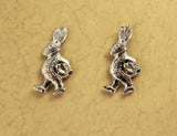 Alice in Wonderland Rabbit or Easter Bunny Magnetic Clip Non Pierced Earrings - Laura Wilson Gallery 