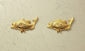 14 Karat Gold Plated Fish Magnetic Clip Non Pierced Earrings - Laura Wilson Gallery 