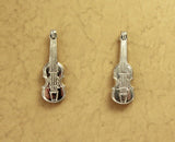 Silver Violin Magnetic Earrings - Laura Wilson Gallery 