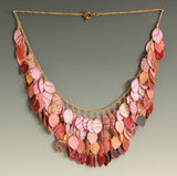 Sunset Fabric Statement Hand Painted Batik Fabric Necklace - Laura Wilson Gallery 