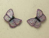 Hand Painted Butterfly Pierced or Magnetic Fabric Earrings - Laura Wilson Gallery 