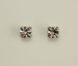 7 mm Round Diamond Look Swarovski Crystal Magnetic Earrings in a Square Setting - Laura Wilson Gallery 