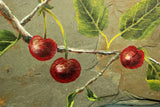 Original Acrylic Painting Cherries and Chickadee on Slate - Laura Wilson Gallery 