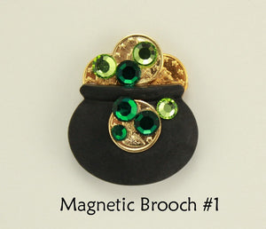 Handmade Pot of Gold Magnetic Non Piercing Brooch - Laura Wilson Gallery 