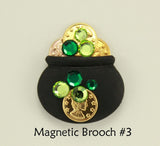 Handmade Pot of Gold Magnetic Non Piercing Brooch - Laura Wilson Gallery 
