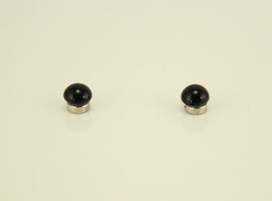 Magnetic Small Black Glass Cabochon Earrings - Laura Wilson Gallery 
