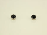 Magnetic Small Black Glass Cabochon Earrings - Laura Wilson Gallery 