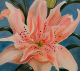 Pink Elodie Lily Original Acrylic Painting on Canvas - Laura Wilson Gallery 