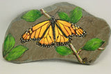 Original Monarch Butterfly Acrylic Painting on Granville New York Slate - Laura Wilson Gallery 