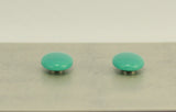 Turquoise Glass  Low Dome Oval Magnetic or Pierced Earring - Laura Wilson Gallery 