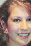 Pink Tulip Fabric Magnetic Earrings - Laura Wilson Gallery 