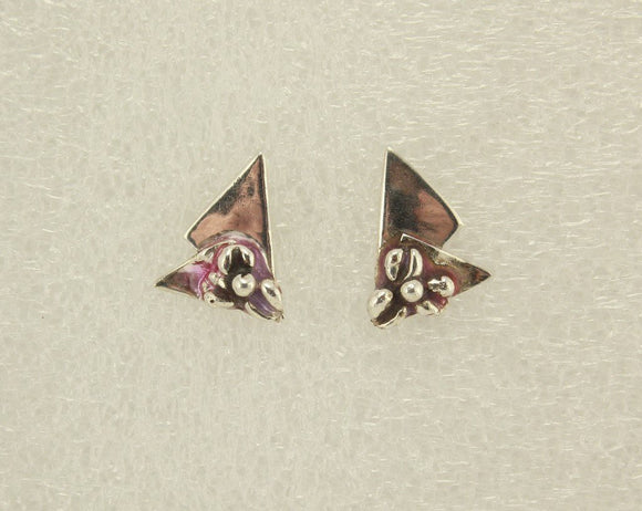 Handmade Sterling Silver Triangle Pierced Earrings - Laura Wilson Gallery 