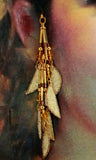 Handmade Gold Lame and Bronze Beads Ear Wraps - Laura Wilson Gallery 
