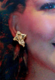 Magnetic Gold Plated Fuchsia Flower Earrings - Laura Wilson Gallery 