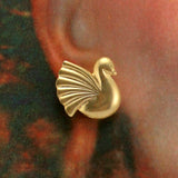 Magnetic 14 Karat Gold Plated  Brass 16 x 16 mm Danish Style Bird Clip Earrings - Laura Wilson Gallery 
