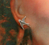 Magnetic Silver Flying Swallowtail Bird Clip On Earrings - Laura Wilson Gallery 