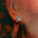 10 mm Silver Magnetic Non Pierced Clip or Pierced Flower Earrings - Laura Wilson Gallery 