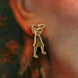 14 Karat Gold Plated Woman Golfer Magnetic Earrings - Laura Wilson Gallery 