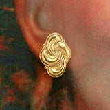 Knot Magnetic Clip Non Pierced Earrings 14 Karat Gold Plated 15 x 20 mm - Laura Wilson Gallery 