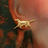 Dog Magnetic Clip Non Pierced Earrings 14 Karat Gold Plated  Brass - Laura Wilson Gallery 