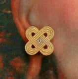 18 mm Celtic Knot Hand Painted Gold Magnetic Earrings - Laura Wilson Gallery 