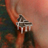Gold or Silver Piano Magnetic Clip Non Pierced Earrings - Laura Wilson Gallery 