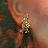 Alice in Wonderland Easter Bunny Rabbit Magnetic Clip Non Pierced Earrings - Laura Wilson Gallery 