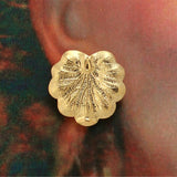14 Karat Gold  Plated  Brass 20 x 23 mm Lily Pad Magnetic Earrings - Laura Wilson Gallery 