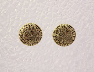 Gold Or Silver Floral Button Magnetic Non Pierced Clip Earrings - Laura Wilson Gallery 