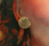 Gold Or Silver Floral Button Magnetic Non Pierced Clip Earrings - Laura Wilson Gallery 
