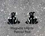 Handmade Puppy Dog Magnetic Non Piercing or Pierced Earrings - Laura Wilson Gallery 
