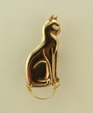 14 Karat Gold Plated Handmade Elegant Brass Cat Magnetic Eyeglass Holder - Laura Wilson Gallery 