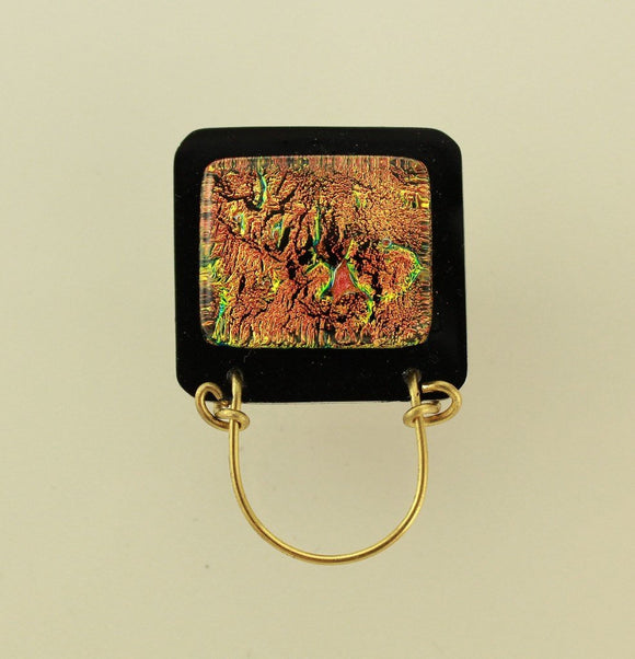 Magnetic Eyeglass Holder Handmade Dichroic Glass With Free Extra Back - Laura Wilson Gallery 