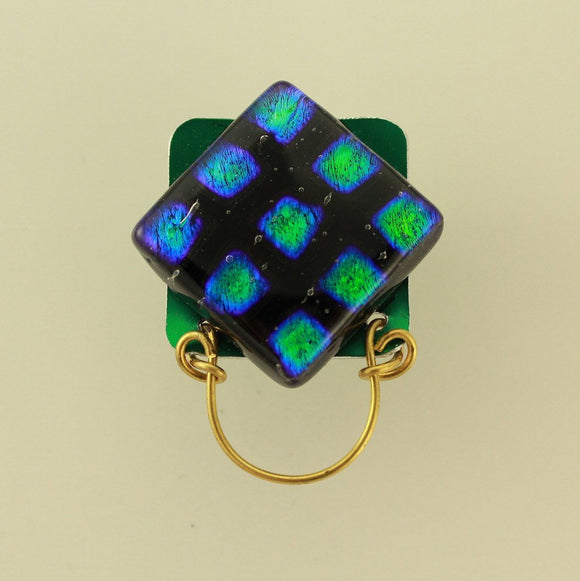 Magnetic Eyeglass Holder Handmade Dichroic Glass With Free Extra Magnet Back - Laura Wilson Gallery 