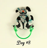 Hand Painted Original Dog Magnetic Eyeglass Holder - Laura Wilson Gallery 