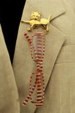 14 Karat Gold Plated Walking Cat Brass Magnetic Eyeglass Holder - Laura Wilson Gallery 
