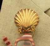 14 karat Gold Plated Magnetic Eyeglass Holder Scallop Shell Solid Brass - Laura Wilson Gallery 